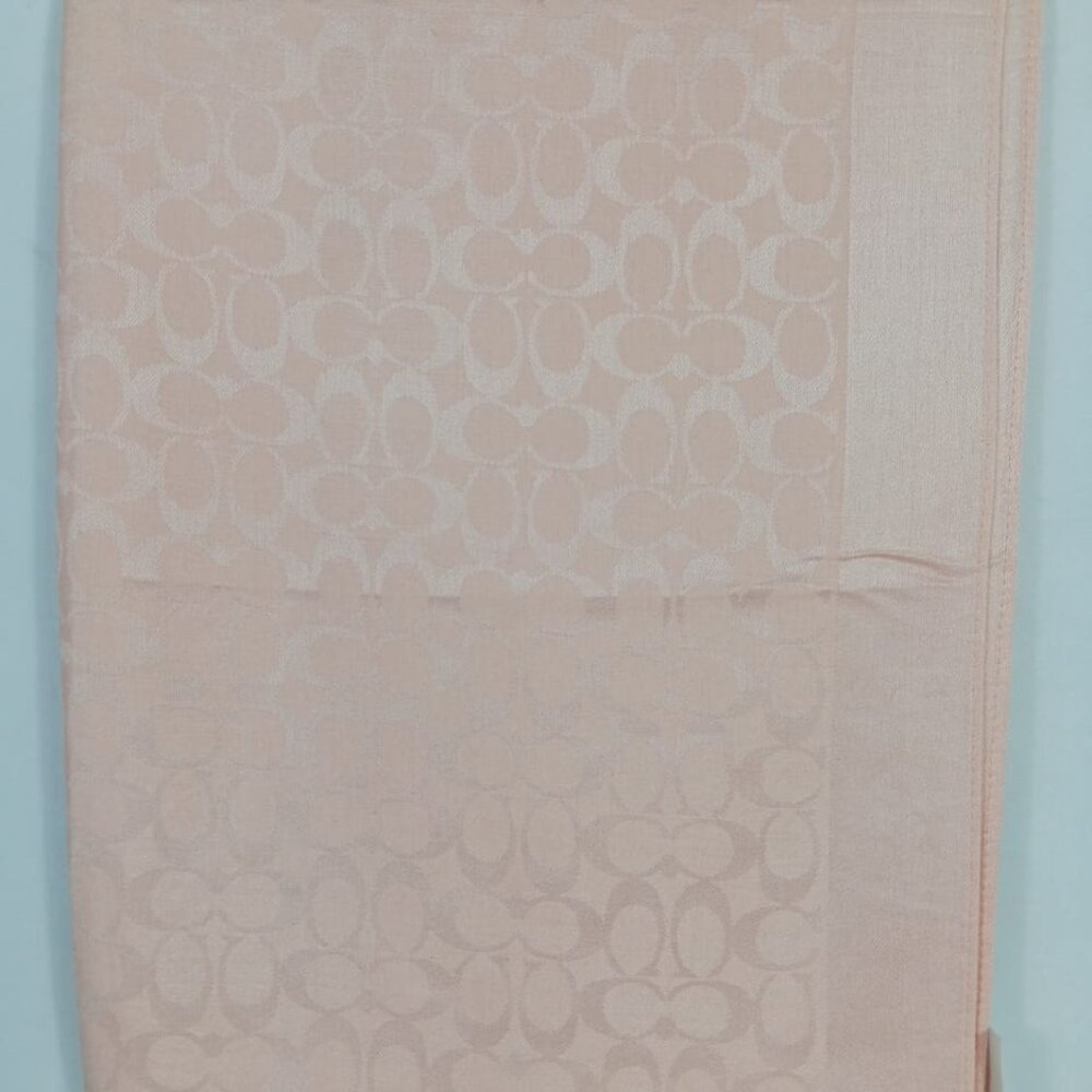 Authentic Coach Stole Shawl Wrap 65%Cashmere 35% Silk Peach Used - Picture 8 of 11